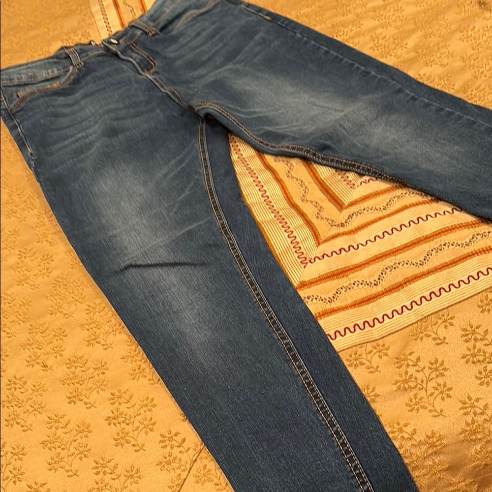 GINGTTO Classic Blue Women's Jeans, tapered leg, cotton blend, 30